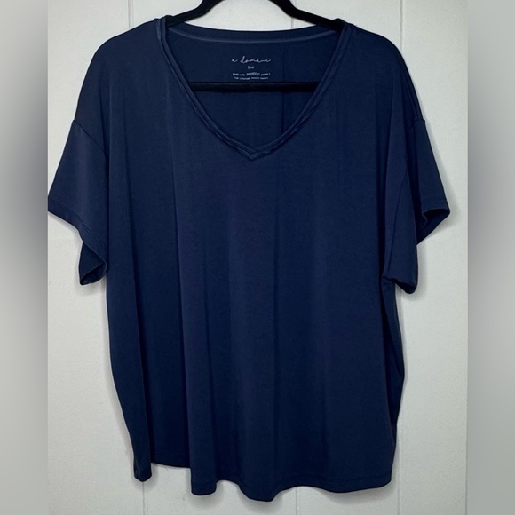 a domani sleep Breezy Short Sleeve Pajama Woven V Neck T Shirt Size XXL - Picture 2 of 13
